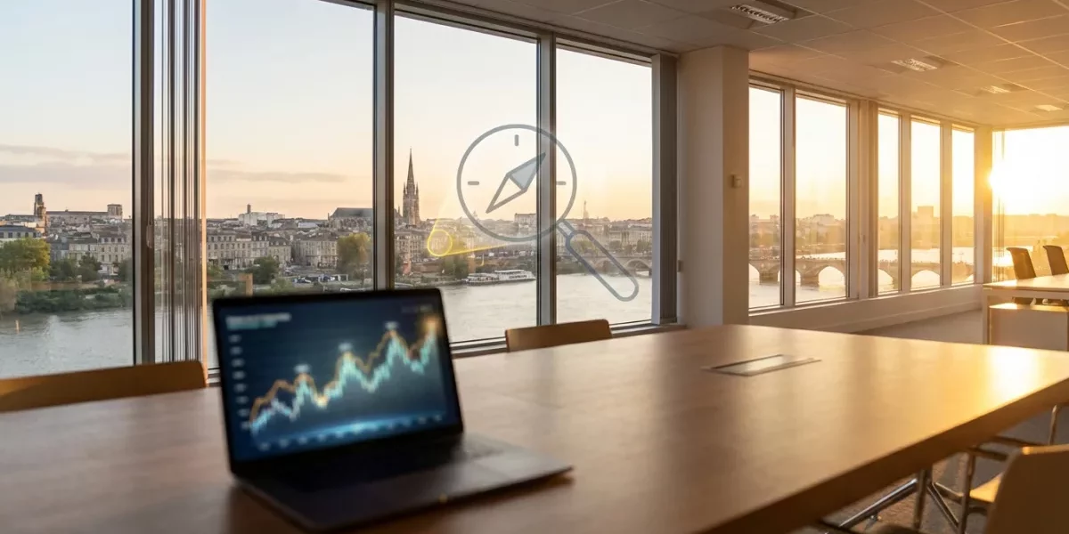 Consultant seo bordeaux : rendez-vous visible ! – Featured image Consultant SEO travaillant sur un ordinateur portable avec des graphiques de référencement naturel à Bordeaux.