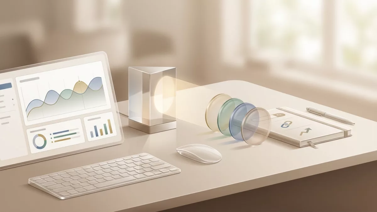 Un écran d'ordinateur affiche des tableaux de bord et des graphiques d'analyse technique utilisés en référencement.