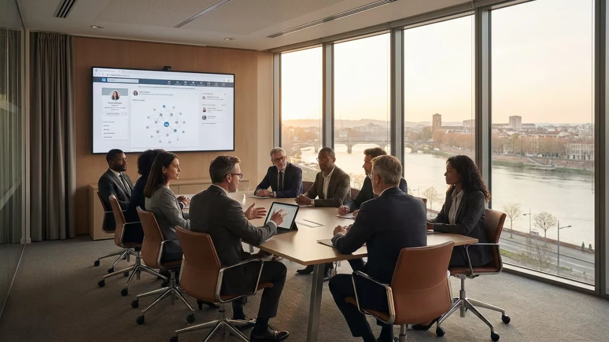Professionnel gérant une stratégie de community management B2B sur LinkedIn à Toulouse.