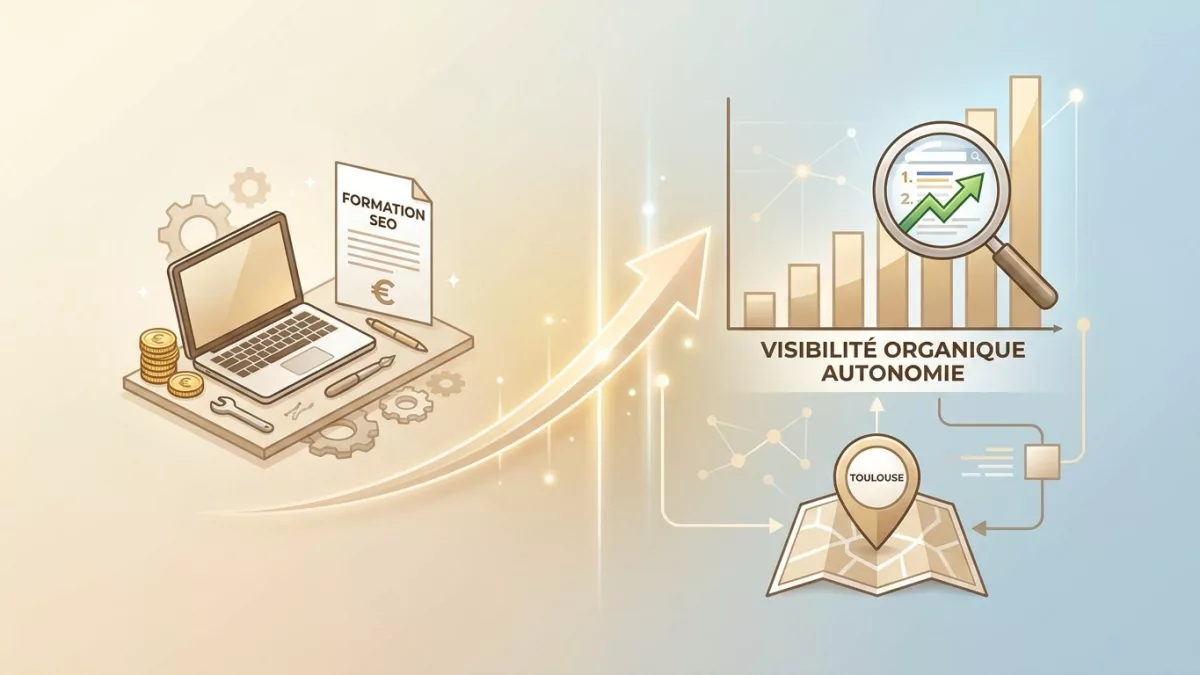 Analyse graphique du retour sur investissement généré par une formation aux outils SEO.