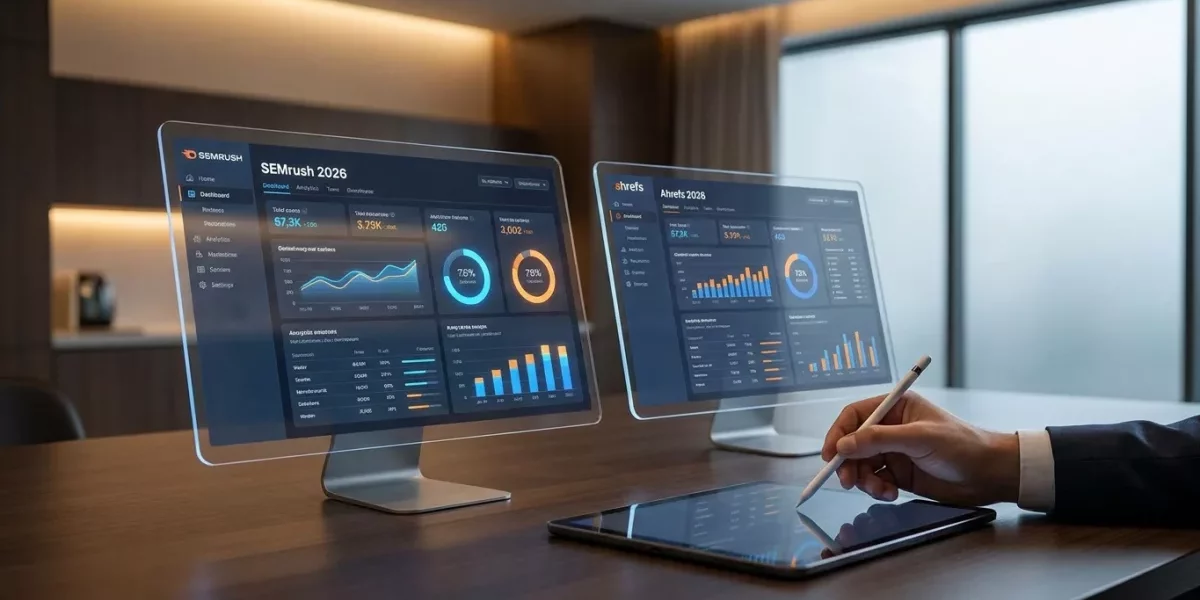 SEMrush vs Ahrefs 2026 : lequel choisir pour votre stratégie SEO ? – Image à la une SEMrush vs Ahrefs 2026 : lequel choisir pour votre stratégie SEO ?